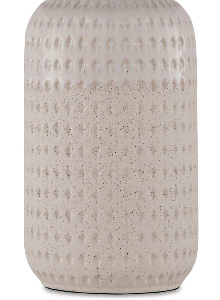 Capwich - Ceramic Table Lamp - Beige / White Table Lamps by Signature Design by Ashley® - Walls Furniture & Mattress