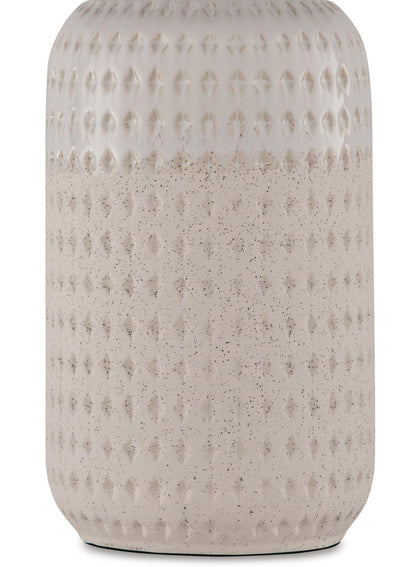 Capwich - Ceramic Table Lamp - Beige / White Table Lamps by Signature Design by Ashley® - Walls Furniture & Mattress