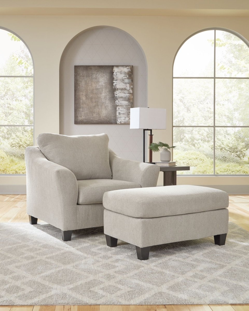 Willarae - 2 Pc. - Chair And A Half, Ottoman - Taupe Stationary Chair & Ottoman by Benchcraft® - Walls Furniture & Mattress