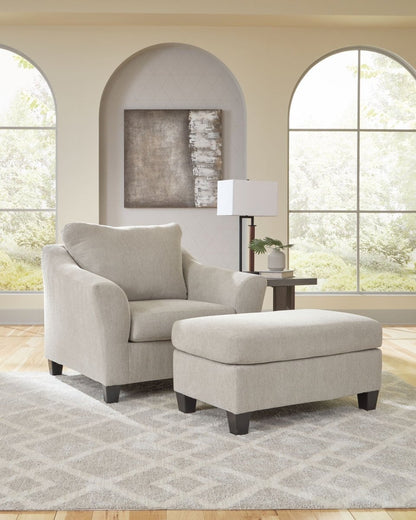Willarae - 2 Pc. - Chair And A Half, Ottoman - Taupe Stationary Chair & Ottoman by Benchcraft® - Walls Furniture & Mattress