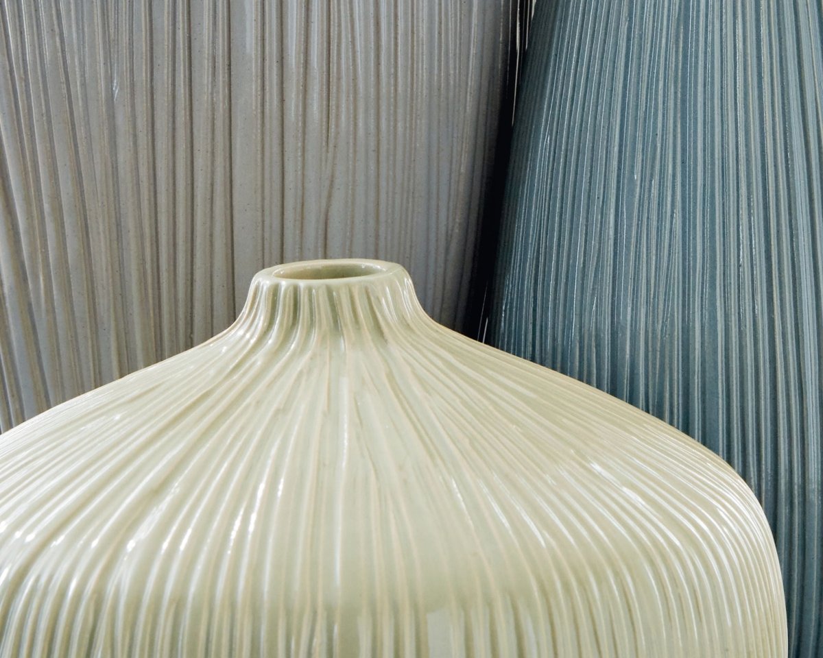 Eiderman - Vase Set (Set of 3) - Gray / Blue / Green Vases & Jars by Signature Design by Ashley® - Walls Furniture & Mattress