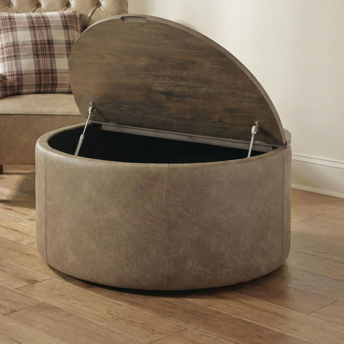 Bethanstone - Storage Ottoman - Warm Brown Storage Ottomans by Signature Design by Ashley® - Walls Furniture & Mattress