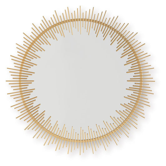 Wainport - Gold Finish - Accent Mirror Accent Mirrors by Signature Design by Ashley® - Walls Furniture & Mattress