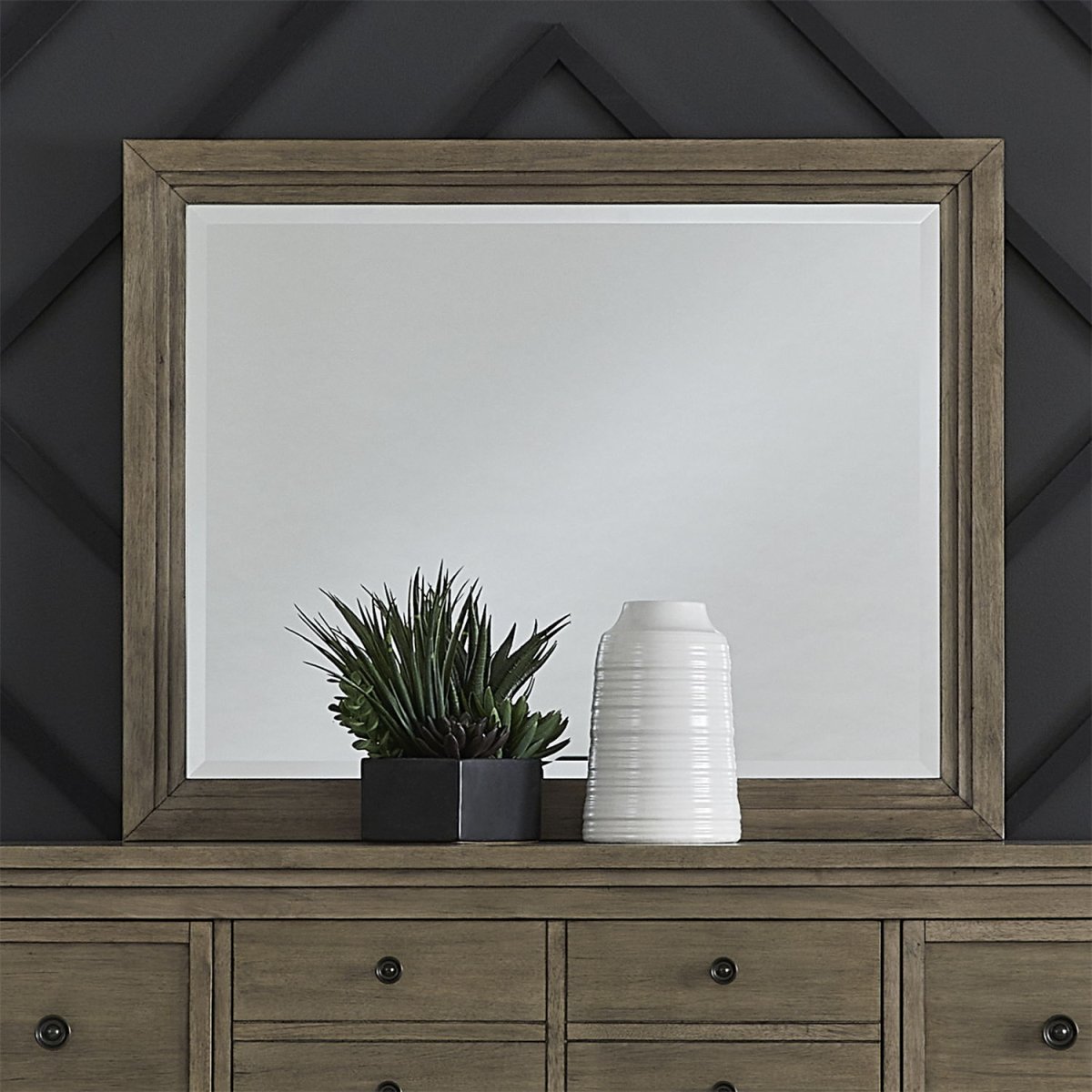 Haven Hills - Landscape Mirror - Camel Beige Landscape Mirrors by Liberty Furniture - Walls Furniture & Mattress
