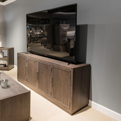 Modern Edge - 77" TV Console - Brown TV Stands by Liberty Furniture - Walls Furniture & Mattress