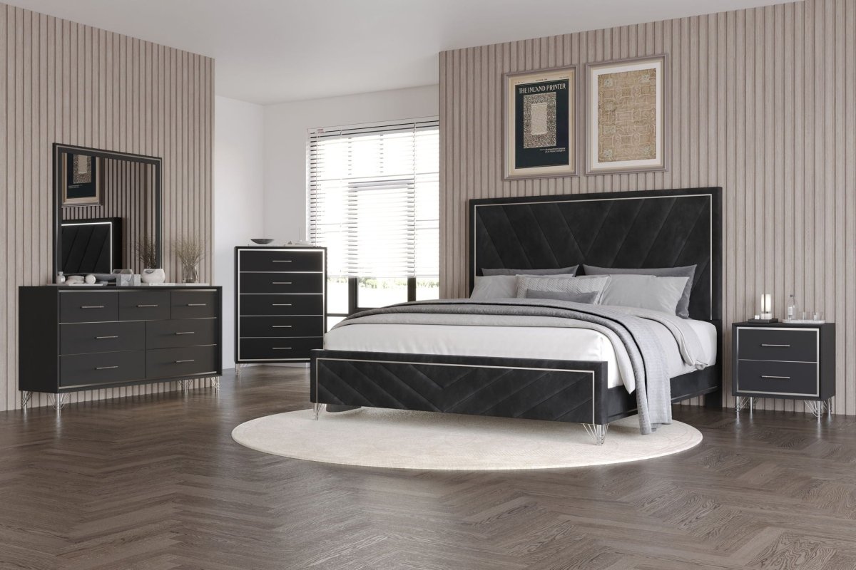 Ava - 2 Drawer Nightstand - Ebony Accent Nightstands by New Classic - Walls Furniture & Mattress