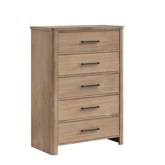 Anika - 5 Drawer Chest - Natural / Brown Accent Chests by New Classic - Walls Furniture & Mattress