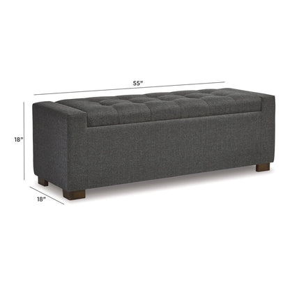 Cortwell - Storage Bench - Gray Storage Benches by Signature Design by Ashley® - Walls Furniture & Mattress
