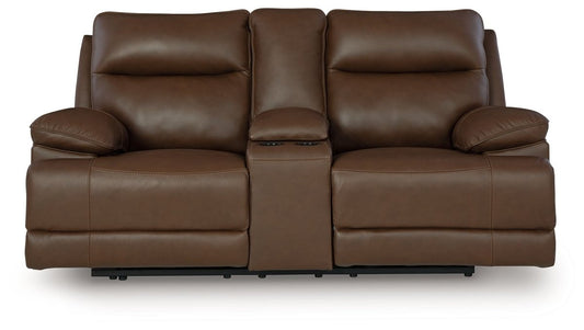 Vonryan - Power Reclining Loveseat With Console / Adj Headrest - Tobacco Reclining Loveseats by Signature Design by Ashley® - Walls Furniture & Mattress
