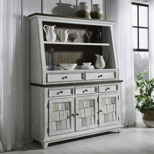 River Place - Server & Hutch - White Hutches & Buffets by Liberty Furniture - Walls Furniture & Mattress