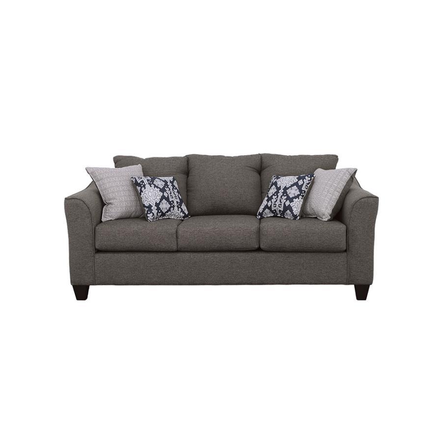 Salizar - Upholstered Flared Arm Sofa Stationary Sofas by CoasterEssence - Walls Furniture & Mattress