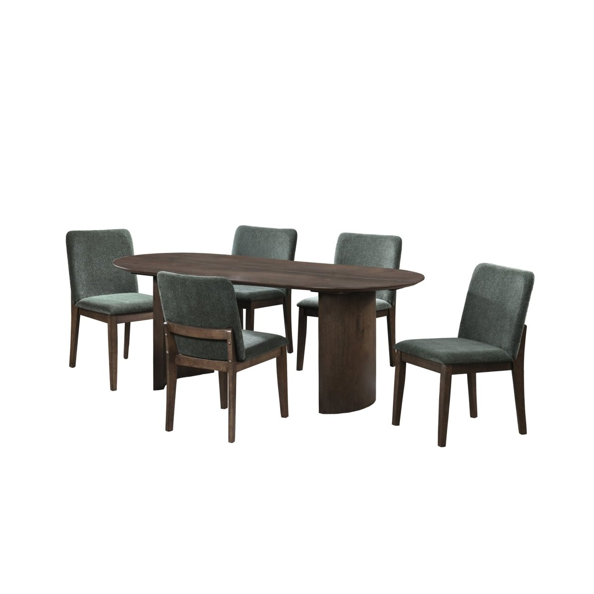 Kody - 79" Oval Fixed-Top Dining Table Set 5 Piece Dining Room Sets by New Classic - Walls Furniture & Mattress