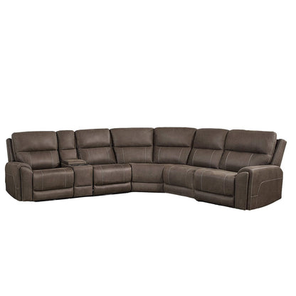 Gaia - 6 Piece P2 Power Sectional - Brown Reclining Sectionals by New Classic - Walls Furniture & Mattress