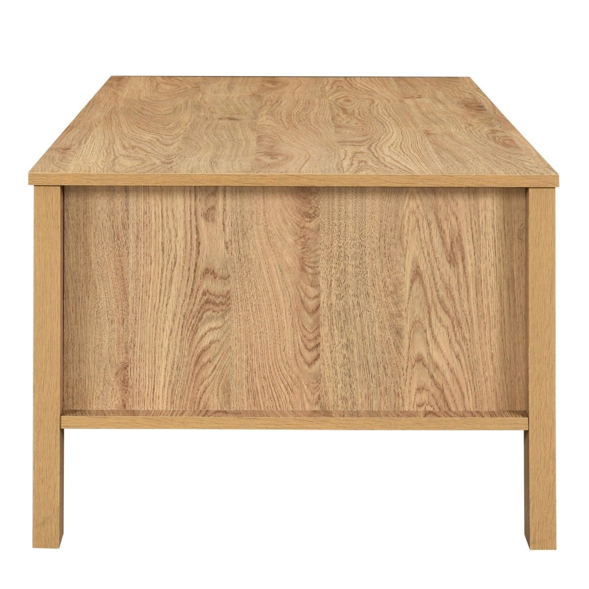 Thayer - 47" Two Drawer Coffee Table - Natural Coffee Tables by New Classic - Walls Furniture & Mattress