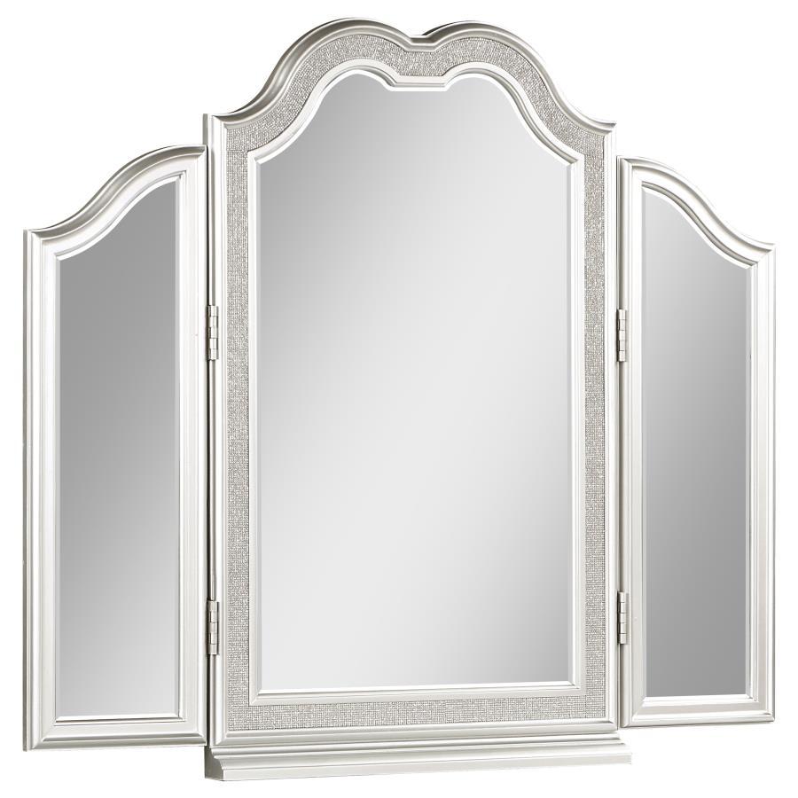 Evangeline - Tri - Fold Vanity Mirror - Silver Oak