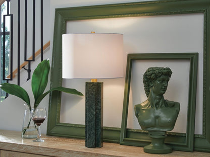 Keegan - Marble Table Lamp - Green Table Lamps by Signature Design by Ashley® - Walls Furniture & Mattress