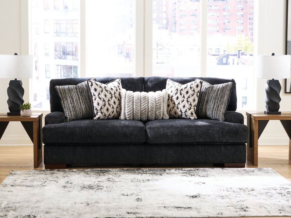 Whitmore Manor - Sofa - Black Pearl Stationary Sofas by Benchcraft® - Walls Furniture & Mattress