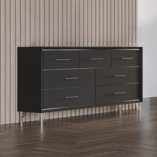 Ava - 7 Drawer Dresser - Ebony Dressers by New Classic - Walls Furniture & Mattress