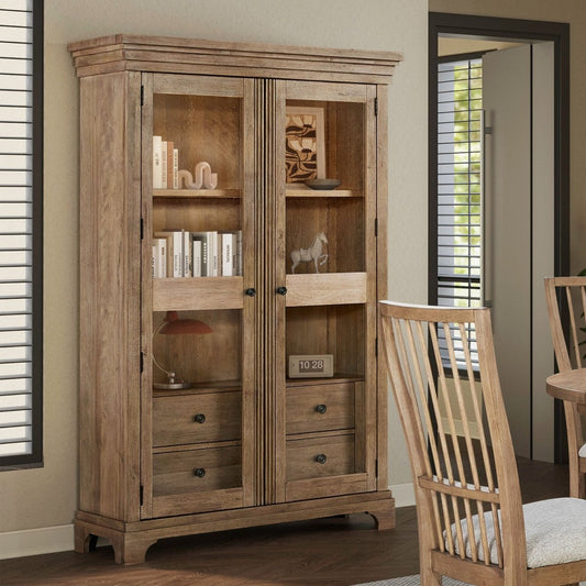 Haven Hills - Display Cabinet - Camel Beige Display Cabinets by Liberty Furniture - Walls Furniture & Mattress