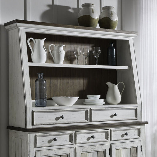 River Place - Angled Server Hutch - White Hutches by Liberty Furniture - Walls Furniture & Mattress