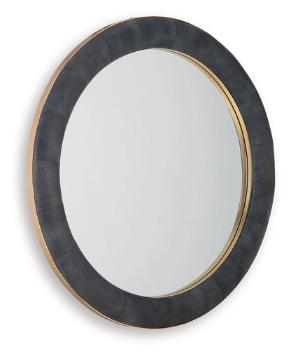 Corinsworth - Accent Mirror - Charcoal / Brass Finish Accent Mirrors by Signature Design by Ashley® - Walls Furniture & Mattress