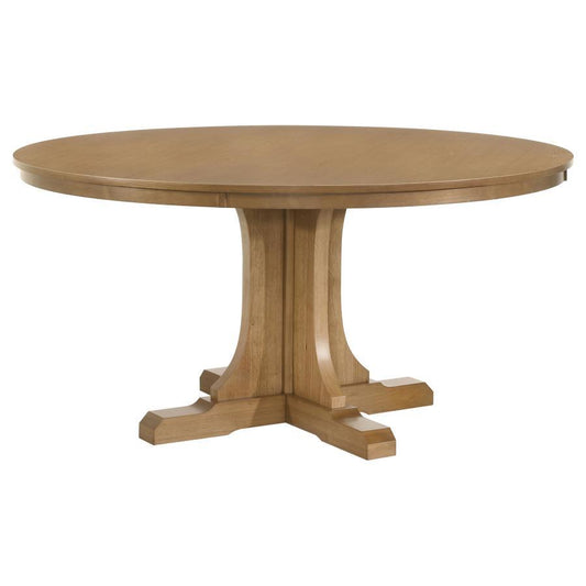 Hartville - 60" Round Dining Table - Natural Light Brown Dining Tables by Coaster Fine Furniture - Walls Furniture & Mattress