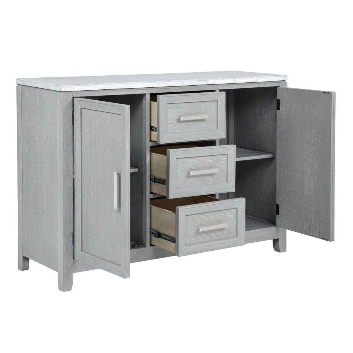 Fiona - Marble Top Dining Buffet / Server - Mist Gray Buffets by New Classic - Walls Furniture & Mattress