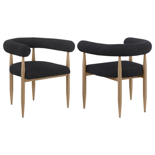 Dunmore - Boucle Upholstered Dining Arm Chair (Set of 2) Chair Sets by Coaster Fine Furniture - Walls Furniture & Mattress