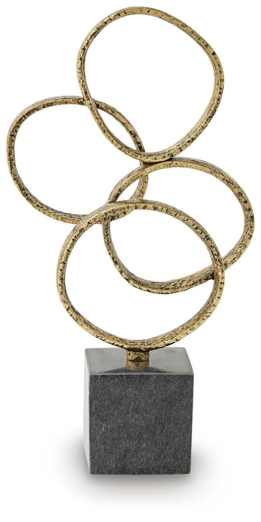 Wellcott - Sculpture - Gold Finish / Black Sculptures & Figurines by Signature Design by Ashley® - Walls Furniture & Mattress