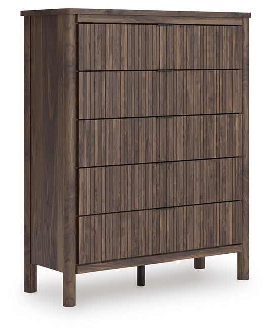 Pamytta - Brown - Five Drawer Wide Chest Accent Chests by Signature Design by Ashley® - Walls Furniture & Mattress