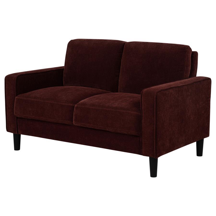 Ruth - Upholstered Track Arm Loveseat Stationary Loveseats by Coaster Fine Furniture - Walls Furniture & Mattress