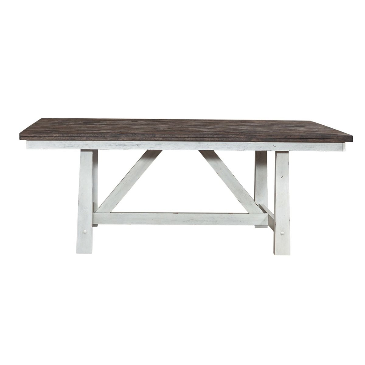 Farmhouse - Fixed Top Trestle Table - White Dining Tables by Liberty Furniture - Walls Furniture & Mattress