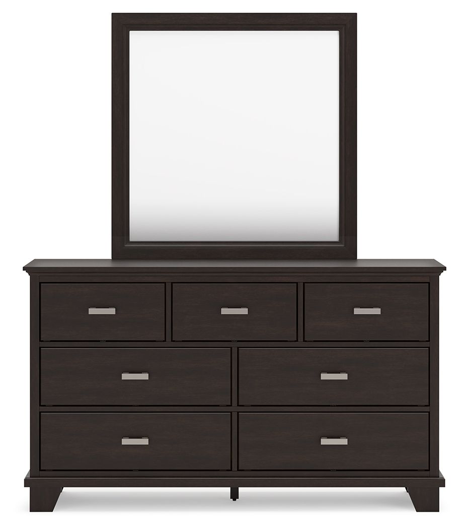Covetown - Dresser And Mirror - Dark Brown Dresser & Mirror by Signature Design by Ashley® - Walls Furniture & Mattress