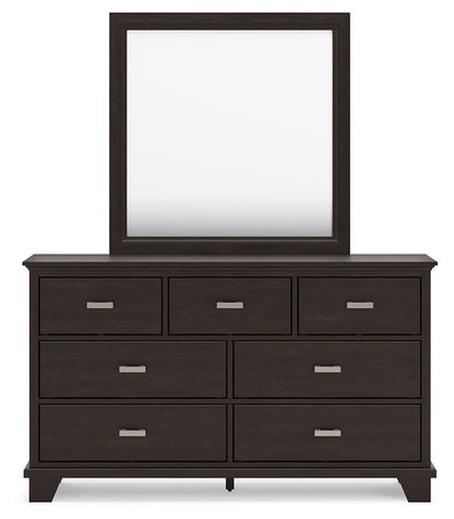Covetown - Dresser And Mirror - Dark Brown Dresser & Mirror by Signature Design by Ashley® - Walls Furniture & Mattress