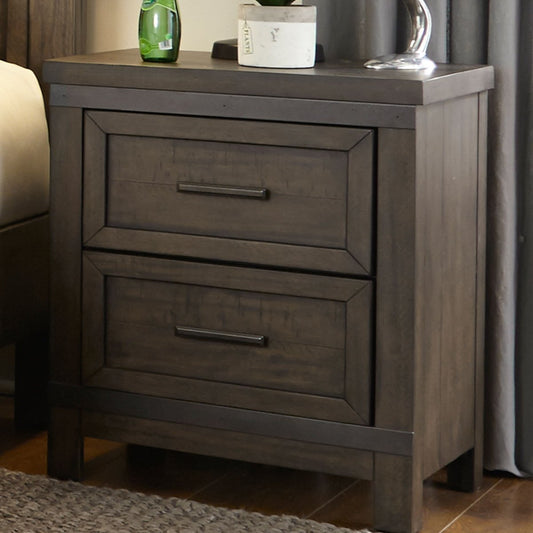 Thornwood Hills - 2 Drawer Nightstand - Dark Brown Nightstands by Liberty Furniture - Walls Furniture & Mattress