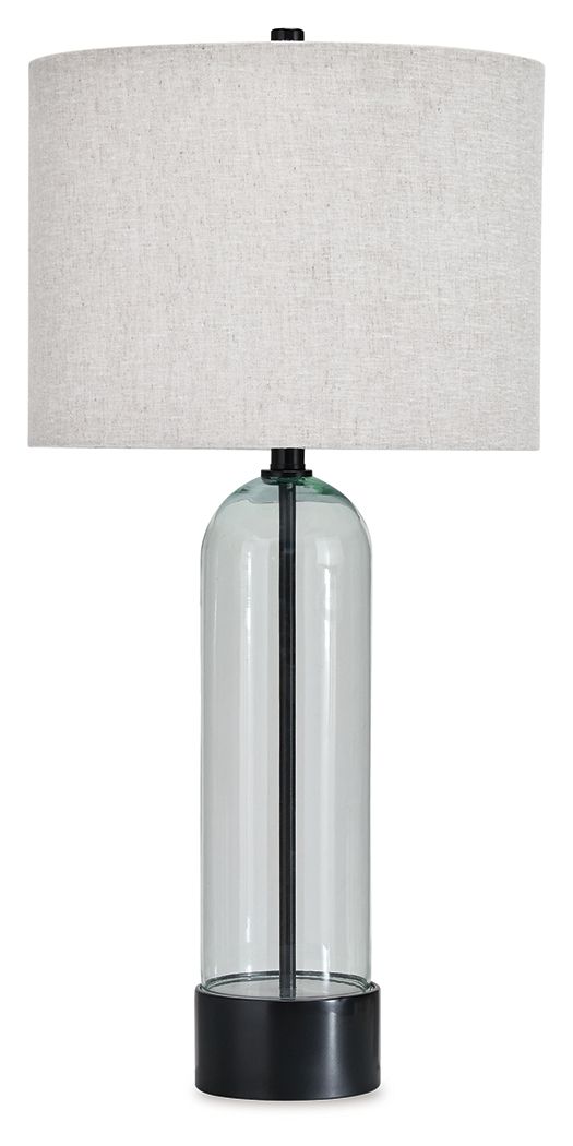 Kerrbrook - Clear / Black - Glass Table Lamp Table Lamps by Signature Design by Ashley® - Walls Furniture & Mattress