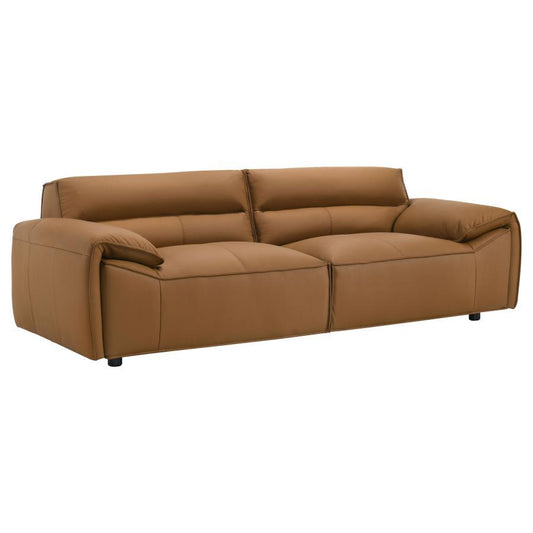 Buxton - Top Grain Leather Upholstered Sofa Stationary Sofas by Coaster Fine Furniture - Walls Furniture & Mattress