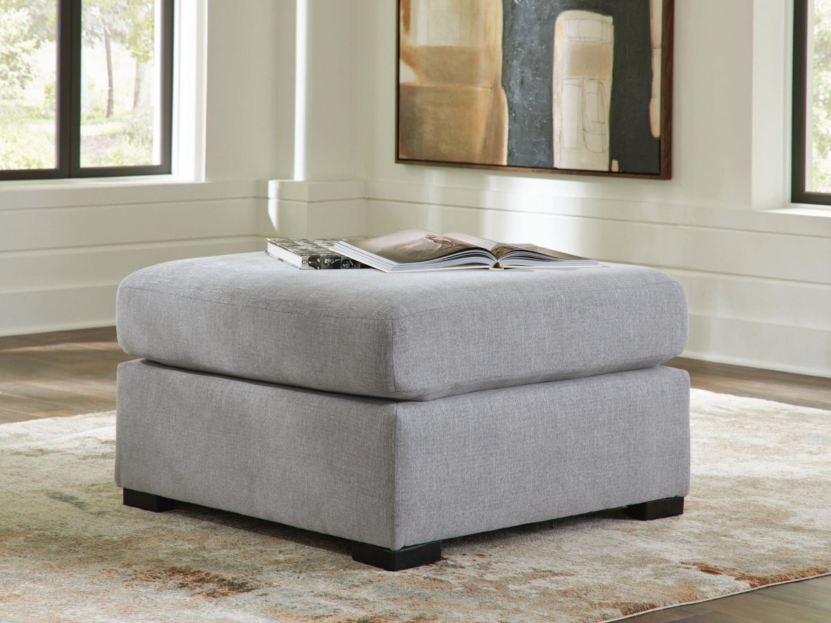 Lakepoint - Oversized Accent Ottoman - Nickel Accent Ottomans by Benchcraft® - Walls Furniture & Mattress