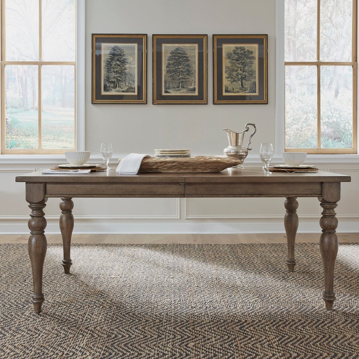 Americana Farmhouse - Wood Rectangular Leg Table - Light Brown Dining Tables by Liberty Furniture - Walls Furniture & Mattress