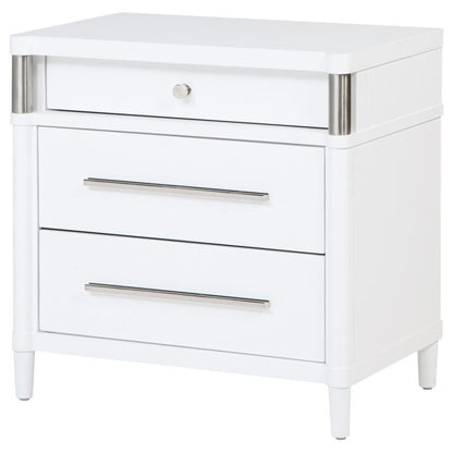Gracemont - 3 - Drawer Bedroom Nightstand Bedside Table - White Accent Nightstands by Coaster Fine Furniture - Walls Furniture & Mattress