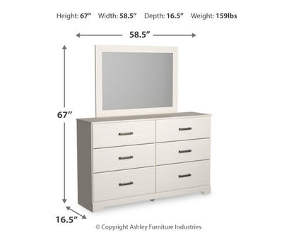 Stelsie - Dresser, Mirror - White Dresser & Mirror by Signature Design by Ashley® - Walls Furniture & Mattress