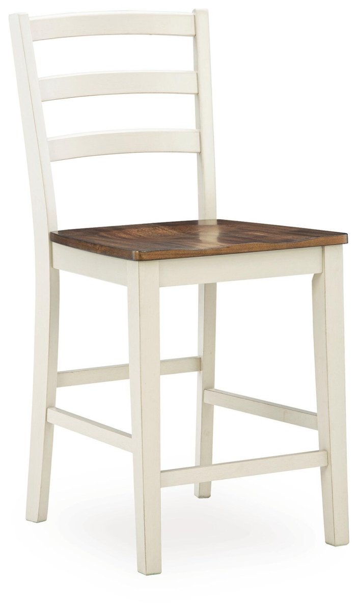 Brinfern - Barstool (Set of 2) - Brown / Antique White Stool Sets by Signature Design by Ashley® - Walls Furniture & Mattress