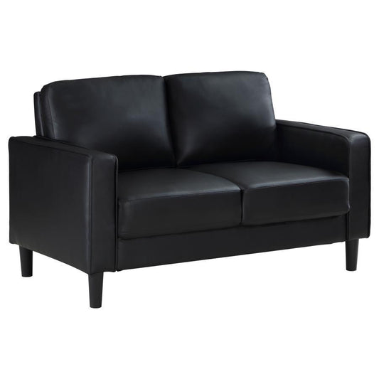Ruth - Upholstered Track Arm Loveseat Stationary Loveseats by Coaster Fine Furniture - Walls Furniture & Mattress