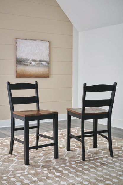 Valebeck - Barstool (Set of 2) - Black / Brown Stool Sets by Signature Design by Ashley® - Walls Furniture & Mattress