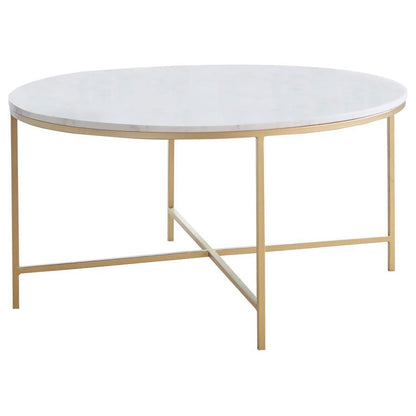 Ellison - Round Marble Top Table End Tables by CoasterEssence - Walls Furniture & Mattress