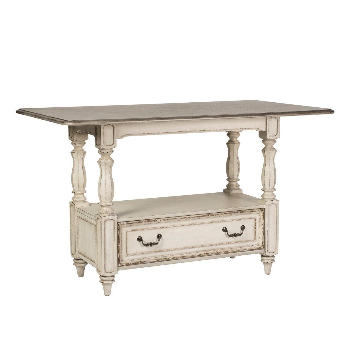 Magnolia Manor - 5 Piece Gathering Table Set - Upholstered Chairs - White 5 Piece Dining Room Sets by Liberty Furniture - Walls Furniture & Mattress