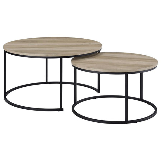 Lainey - 2 Piece Round Faux Marble Nesting Coffee Table Nesting Tables by CoasterEveryday - Walls Furniture & Mattress