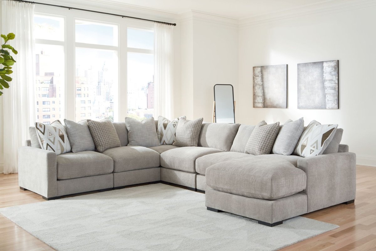 Aslan Court - Sectional With Ottoman Set 5 Piece Living Room Sets by Benchcraft® - Walls Furniture & Mattress