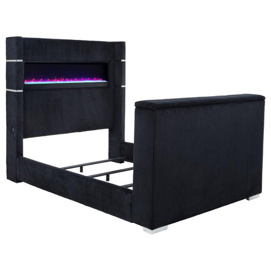 Tisdall - Flame Visualizer TV Bed Upholstered Beds by Coaster Fine Furniture - Walls Furniture & Mattress