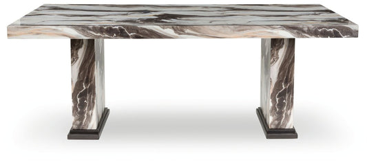 Jeshina - Dining Table - Dark Brown / Beige Dining Tables by Signature Design by Ashley® - Walls Furniture & Mattress